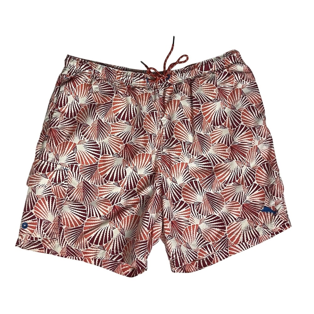 Tommy Bahama Relax‎ Men's Swim Trunks Size L  Floral Red Orange Board Shorts